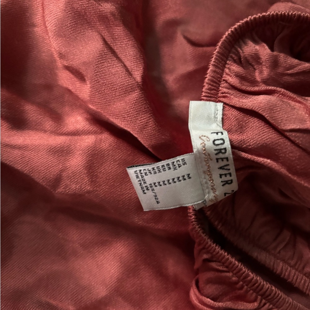 Forever 21 Dusty Rose Satin Blouse